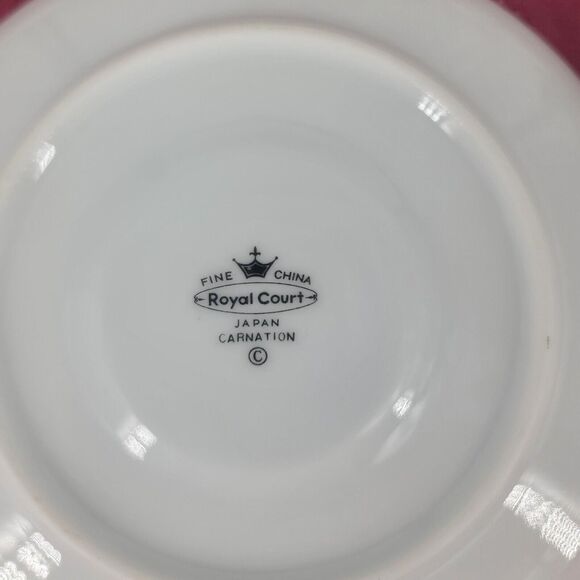 Royal Court Pink Carnation Saucers 6"‎ Gold Trim Japan Replacement Set of 6 - Picture 5 of 8
